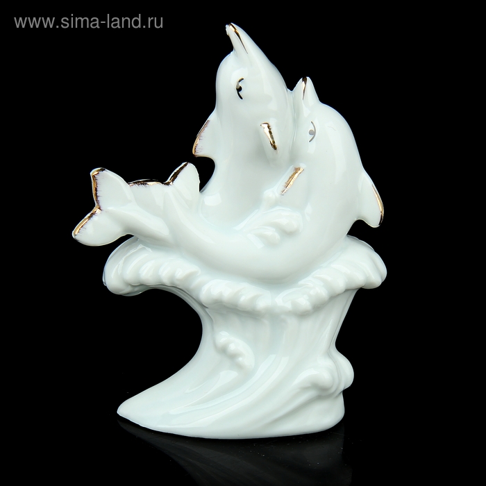 Сувенир керамика "Два дельфина на волнах" 10,5х7х3,3 см - Фото 1