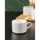 УЦЕНКА Набор кружек керамический на подставке из бамбука BellaTenero, 8 предметов: 4 кружки 150 мл, 4 ложки, цвет белый - Фото 4