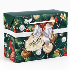 Пакет - коробка «Новогодний подарок», 23 х 18 х 11 см