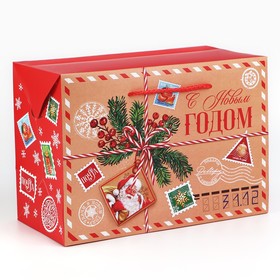 Пакет-коробка «Новогодняя почта», 28 х 20 х 13 см, Новый год
