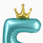 Воздушный шар фольгированный 42" «Цифра 5 с короной», на подставке - Фото 2