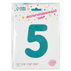 Воздушный шар фольгированный 42" «Цифра 5 с короной», на подставке - Фото 3