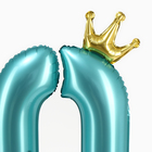 Воздушный шар фольгированный 42" «Цифра 0 с короной», на подставке - Фото 2