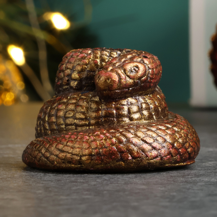 Фигура "Змейка малая" бордовый с позолотой, 4х4х2см - Фото 1