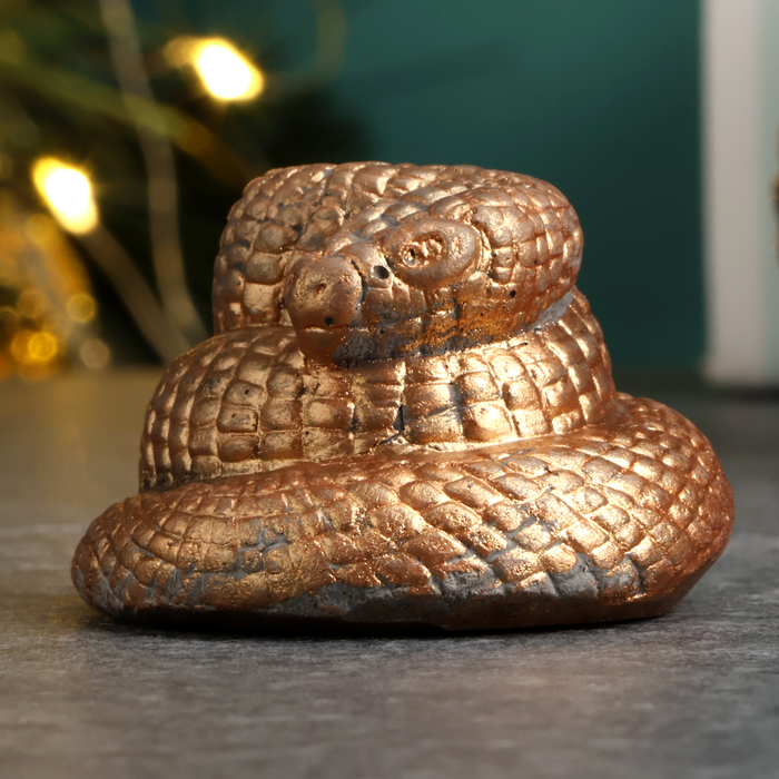 Фигура "Змейка малая" состаренная бронза, 4х4х2см - Фото 1