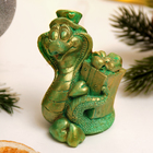 Фигура "Змея с подарком" зеленый с позолотой, 6х4х4см - Фото 3