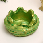 Подсвечник "Змея на чаше" зеленый с позолотой, 4х10см - Фото 2