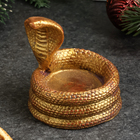 Подсвечник "Змея кобра" бордовый с позолотой, 8х5см - Фото 4