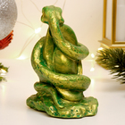 Фигура "Змея на камне" зеленый с позолотой, 9х7х5см - Фото 3