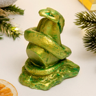 Фигура "Змея на камне" зеленый с позолотой, 9х7х5см - Фото 4