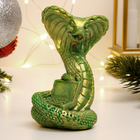 Фигура "Змея с ноутбуком" зеленый с позолотой, 8см - фото 4465969