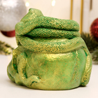Подсвечник "Змея на черепе" зеленый с позолотой, 11х10х8см - Фото 4