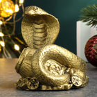 Фигура "Змея на деньгах с бочкой" старое золото, 6х6х5см - Фото 2