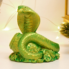Фигура "Змея на деньгах с бочкой" зеленый с позолотой, 6х6х5см - Фото 2
