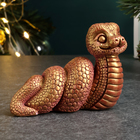Фигура "Змейка спиралька" бордовый с позолотой, 4х7х4см - фото 9785283