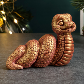 Фигура "Змейка спиралька" бордовый с позолотой, 4х7х4см
