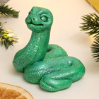 Фигура "Змейка Даша" зеленый металлик, 5х6х4см - фото 321747381