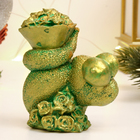 Фигура "Змея с цветами" зеленый с позолотой, 7х7х5см - Фото 2