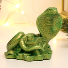 Фигура "Змея с сундуком" зеленый с золотым, 6х6х5см - фото 321747397