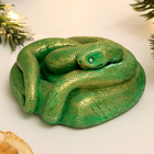Фигура "Змея Лея" зеленый с позолотой, 5х6,5х7,5см - фото 321747410