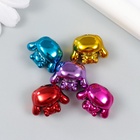 Бусина для творчества пластик «Зайчик глянцевый металлик», 2.1×1.6×1.3 см, МИКС - Фото 2