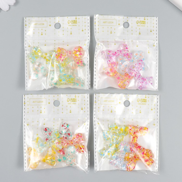 Бусина для творчества пластик "Бант с цветными пятнами" МИКС 2,4х3,1х0,6 см