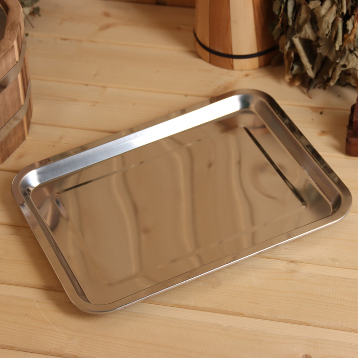 Поддон-испаритель для соляного брикета, нержавеющая сталь, 36х27см, 0,7мм - Фото 1