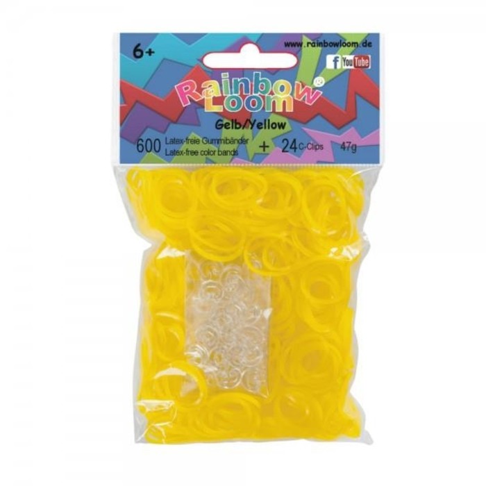 Резиночки для плетения браслетов Rainbow Loom, цвет жёлтый - Фото 1