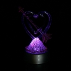 Сувенир стекло "Два сердца на кружеве" со светом, 6х6х11 см - Фото 5