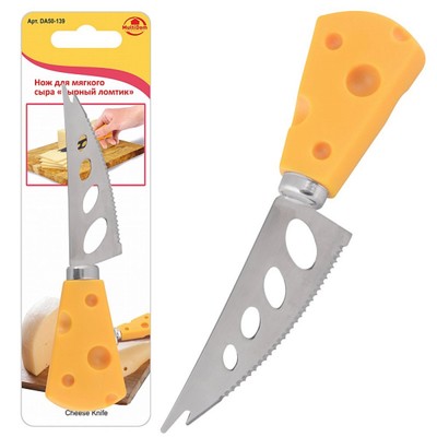 Нож для мягкого сыра Мультидом «Сырный ломтик», размер 14х3.5 см