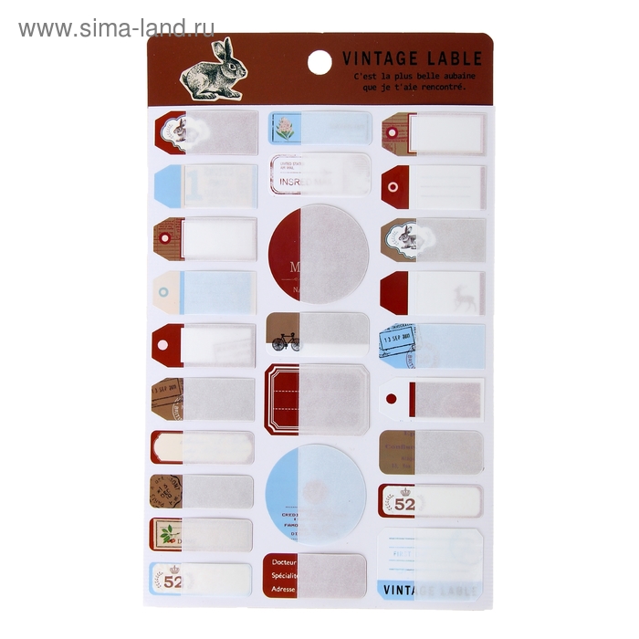 Наклейка для декора "Ярлычки" 19х11,5 см МИКС - Фото 1