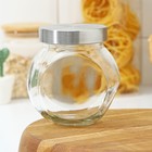 Банка стеклянная для сыпучих продуктов Доляна «Металлик», 700 мл, 12×13×8,5 см - Фото 1