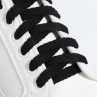 Шнурки для обуви, пара, плоские, 10 мм, 90 см, фасовка 25 шт, цвет чёрный - фото 321747748