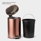 УЦЕНКА Ведро мусорное с педалью Stölz, 12 л, нержавеющая сталь, цвет бронзовый - Фото 3