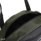 Сумка спортивная на молнии, наружный карман, большой размер, цвет чёрный/хаки - фото 24557833