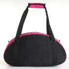 Сумка спортивная на молнии, наружный карман, большой размер, цвет чёрный/малиновый - фото 24557841