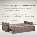 Диван - кровать прямой «Сатурн», с подлокотниками, спальное место 1550×2020 мм, велюр, цвет чикаго 46/молочный шоколад - Фото 5