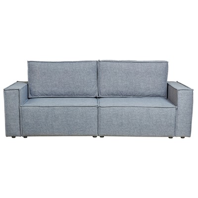 Диван - кровать прямой «Сатурн», с подлокотниками, спальное место 1550×2020 мм, велюр, цвет ева 07/серый