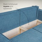 Диван - кровать прямой «Сатурн», с подлокотниками, спальное место 1550×2020 мм, велюр, цвет ева/13 синий - Фото 6