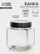 Банка для сыпучих Доляна «Призма», 500 мл, 9×10.5 см, с металлической крышкой, стекло, прозрачная - Фото 1