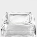 Банка стеклянная для сыпучих продуктов с металлической крышкой Доляна «Призма», 500 мл, 9×10,5 см - фото 9539508