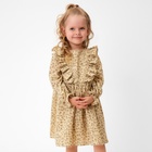 Платье для девочки MINAKU: Cotton collection цвет бежевый, рост 98 см - фото 110622557