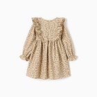 Платье для девочки MINAKU: Cotton collection, бежевое, рост 98 см - фото 25390623