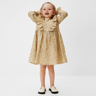Платье для девочки MINAKU: Cotton collection, бежевое, рост 98 см - фото 25390619