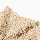 Платье для девочки MINAKU: Cotton collection, бежевое, рост 110 см - Фото 8