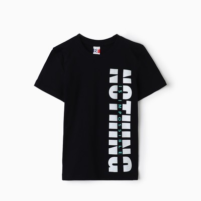 Футболка для мальчика, цвет чёрный, рост 164 см