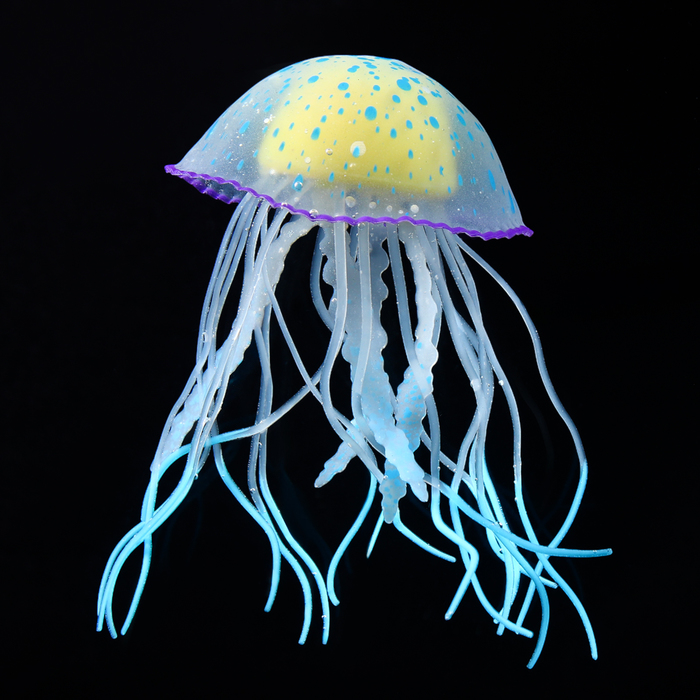 Декор для аквариума "Медуза", силиконовая, флуоресцентная, 6,5 х 6,5 х 11,5 см, синяя   1006961 - Фото 1