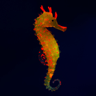 Декор для аквариума "Морской конёк" силиконовый, с неоновым эффектом, 2 х 4 х 10 см, оранжев   10069 - фото 24504724