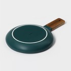 Блюдо для подачи Magistro, d=20 см, с деревянной ручкой, фарфор, бирюзовое - Фото 6