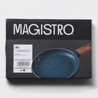 Блюдо фарфоровое для подачи с деревянной ручкой Magistro, d=20 см, цвет зелёный - фото 5162091